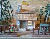 Rustic Country Cottage...miniature cabin...collectible....lightable house