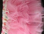 Girls floral and pink tulle diaper cover, onsie set/ bloomers, girls clothing/photo prop