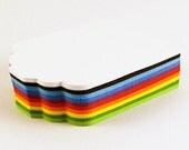 Tag  - Set of 100 -  10 Colors - Hand punched - Cardstock -  Rainbow colors, Black and White - Smooth both sides - 120 g/m2