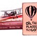 Oh, the Places You'll Go - Dr. Seuss quote - hot air balloon art on salvaged wood