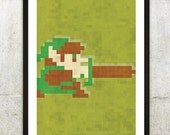 Retro NES Legend Of Zelda inspired print 11X17"
