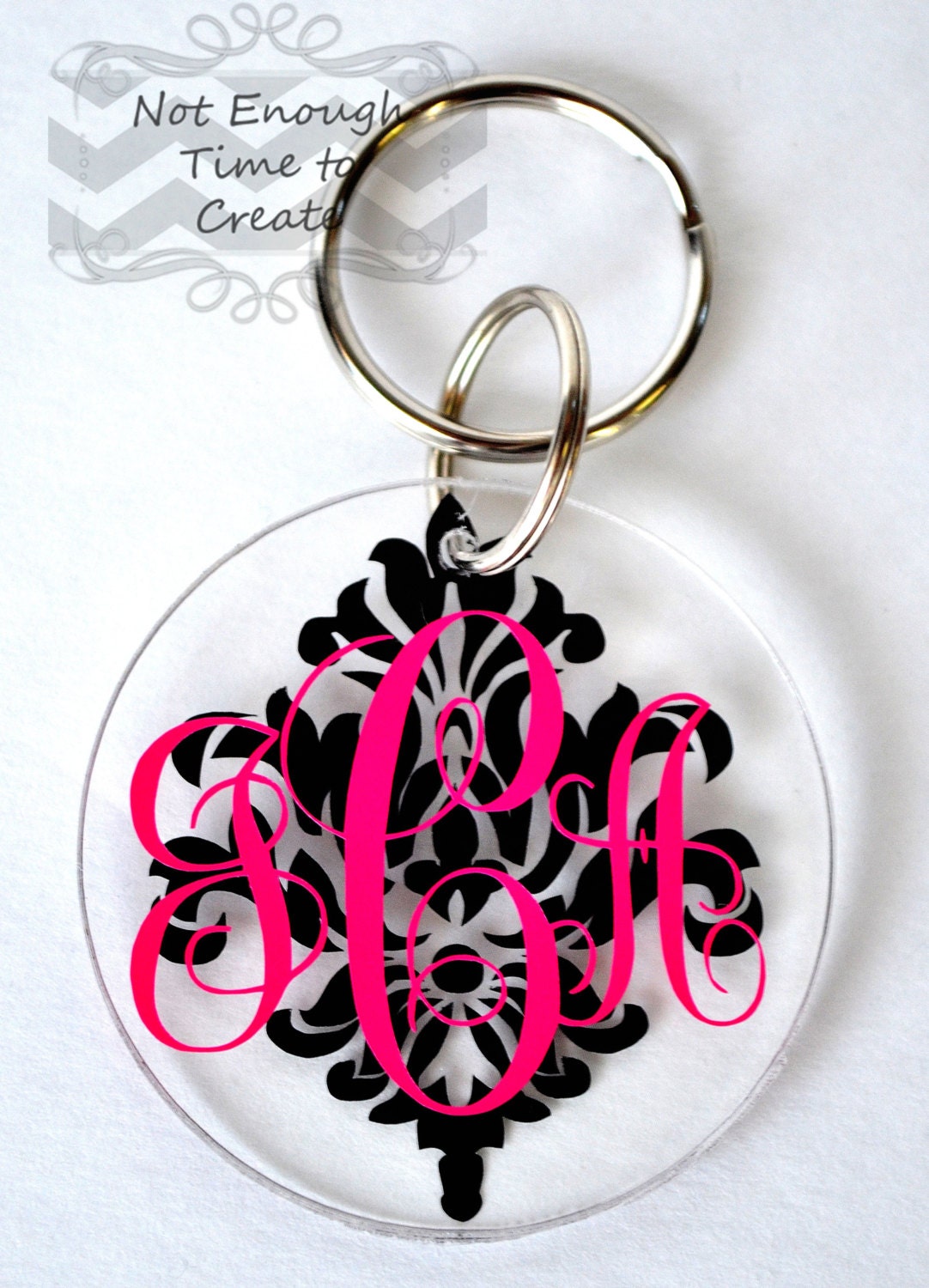 Acrylic Monogram Keychains by NotEnoughTime2Create on Etsy