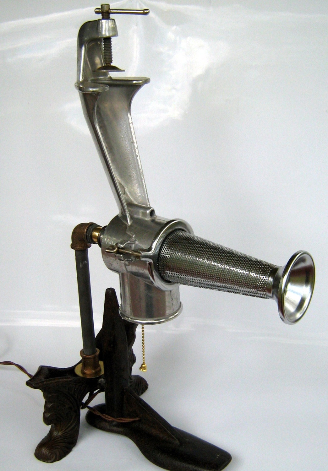 Steampunk  table lamp - heavy cast iron table  lighting