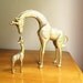 Vintage Brass Giraffe and Baby Giraffe Figurines, Mother and Baby Giraffe, Brass African Animal Statues, Pair