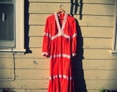 Red Floral Prairie Maxi Dress