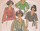 Vintage 70s Simplicity 7351 Wrap Blouse Pattern