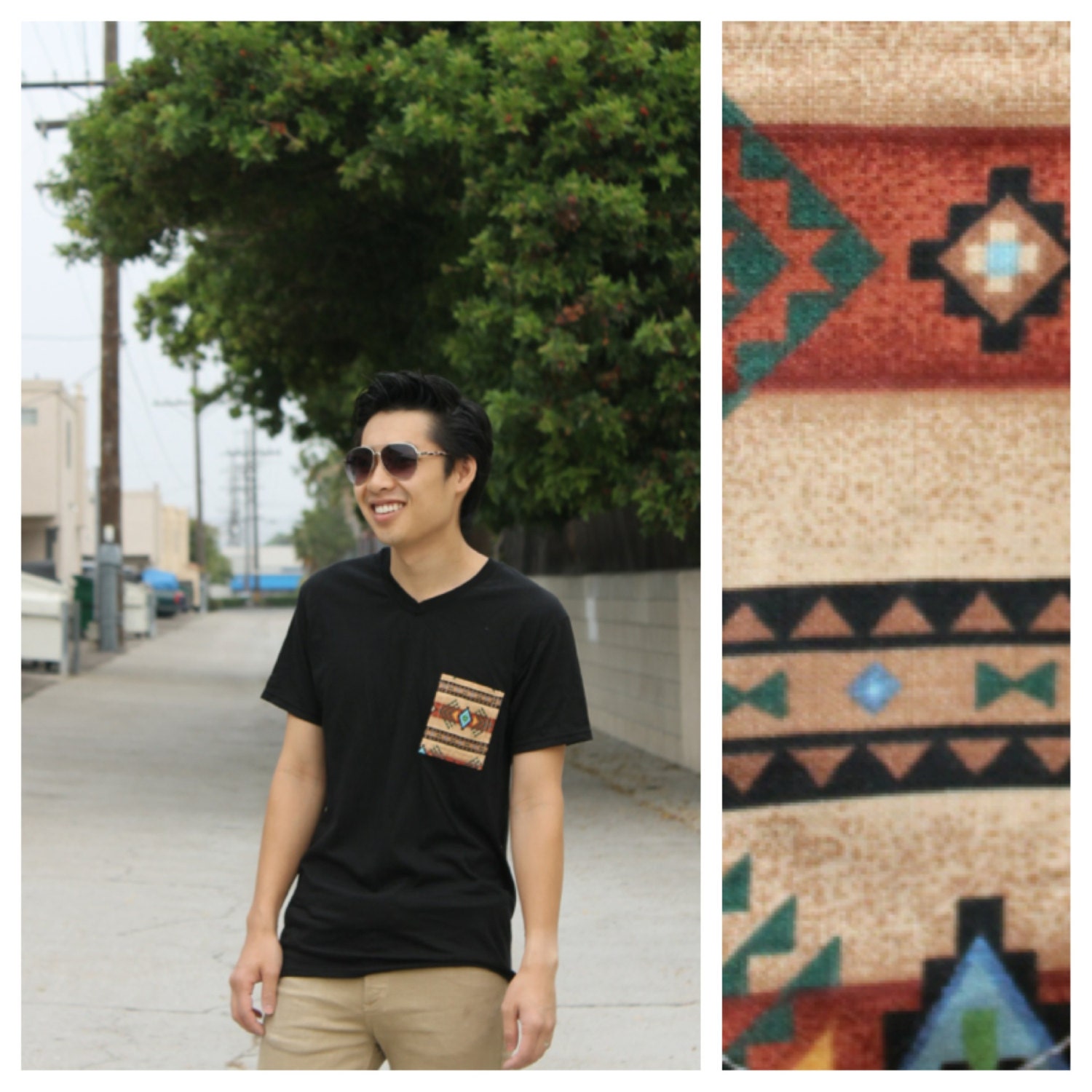 Native Print Pocket Tee