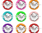 Pandas - 4x6 Digital Collage Sheet - 1 inch