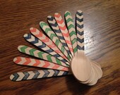 chevron / let's party / wood / wooden spoons / cutlery / party / stamped / disposable / birch / compostable