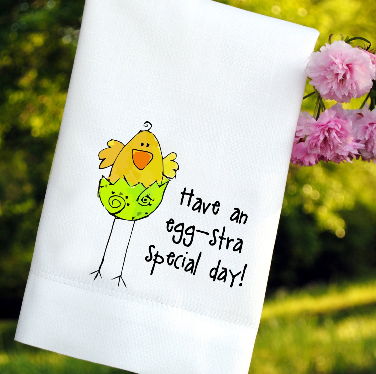 Easter Chick Linen-like Guest Towels, Set of Two