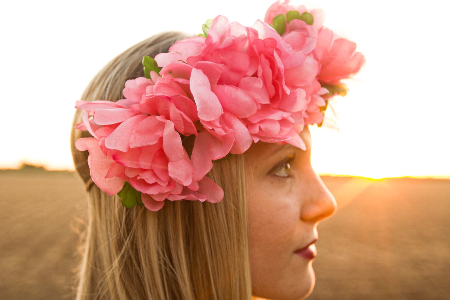 Pink Rose Flower Crown