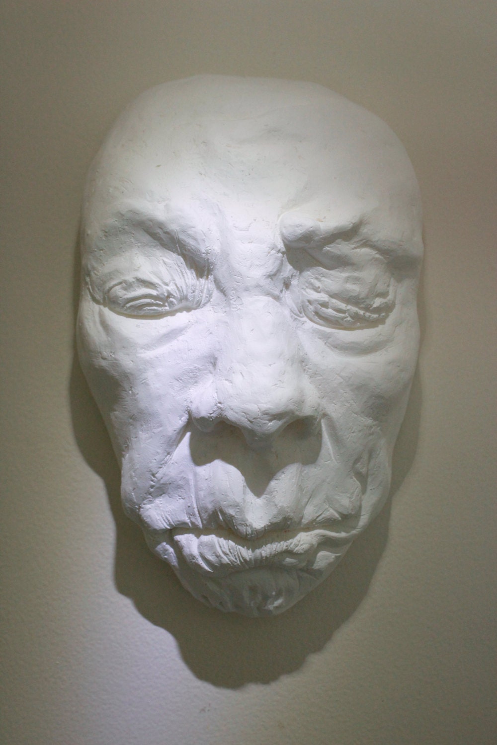 Macabre Face Sculpture Gothic Horror Moody Creepy Spooky Dark Portrait Fine Art  "Hiding XIV, Process Study"