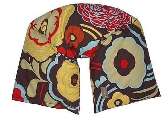 REMOVABLE COVER Neck & Shoulder Wrap Microwavable Heating Pad Your Choice of SCENT Flaxseed (Mocca) Alexander Henry Red, Yellow, Brown, Blue