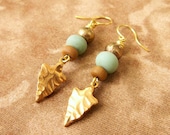 Tribal Earrings Arrowhead Earrings - Mint / Seafoam Green - Boho Jewelry Bohemian Jewelry Ethnic Jewelry Tribal Jewelry - Dangle Earrings