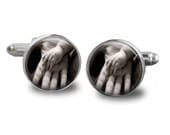 Photo Jewelry Handmade Cuff Links Daddy and Baby  Silver Cuff Links Photo Cuff Links Dad Grandfather Father's Day - Birthday - Gift Boxed