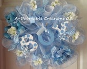 BABY BOY..Deco Mesh Wreath