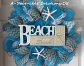 There's no place like the Beach..Deco Mesh Wreath