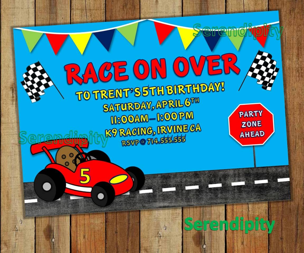 Go Kart Racing Party Invites