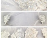 Eco Friendly Custom Made Veils, Hair Pieces,  Flowers - From Vintage & Recycled Materials