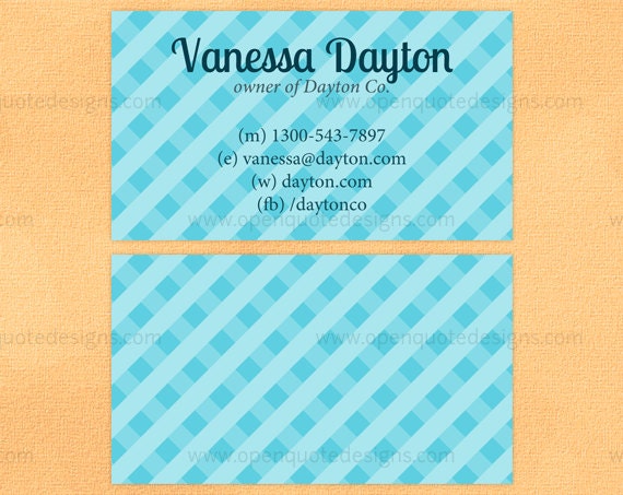 Business Card Calling Card Mommy Card Digital Printable PDF Stripes Checks Plaid