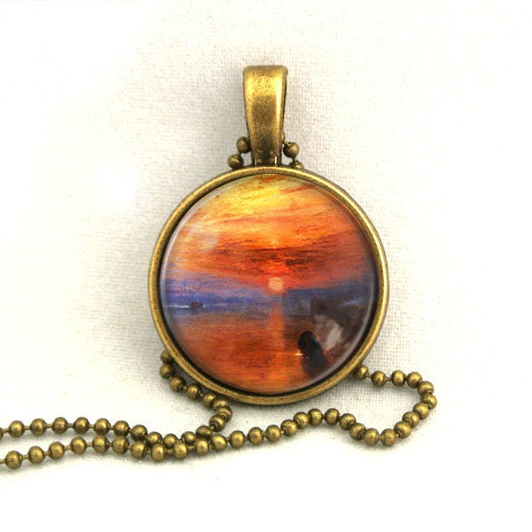 10% SALE Necklace Turner The Fighting Temeraire tugged to her last berth to be broken up