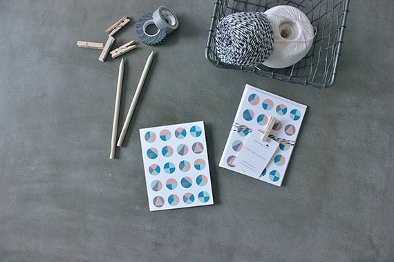 SALE: Geo Circle Pattern Mix 1 - Set of 8 Note Cards
