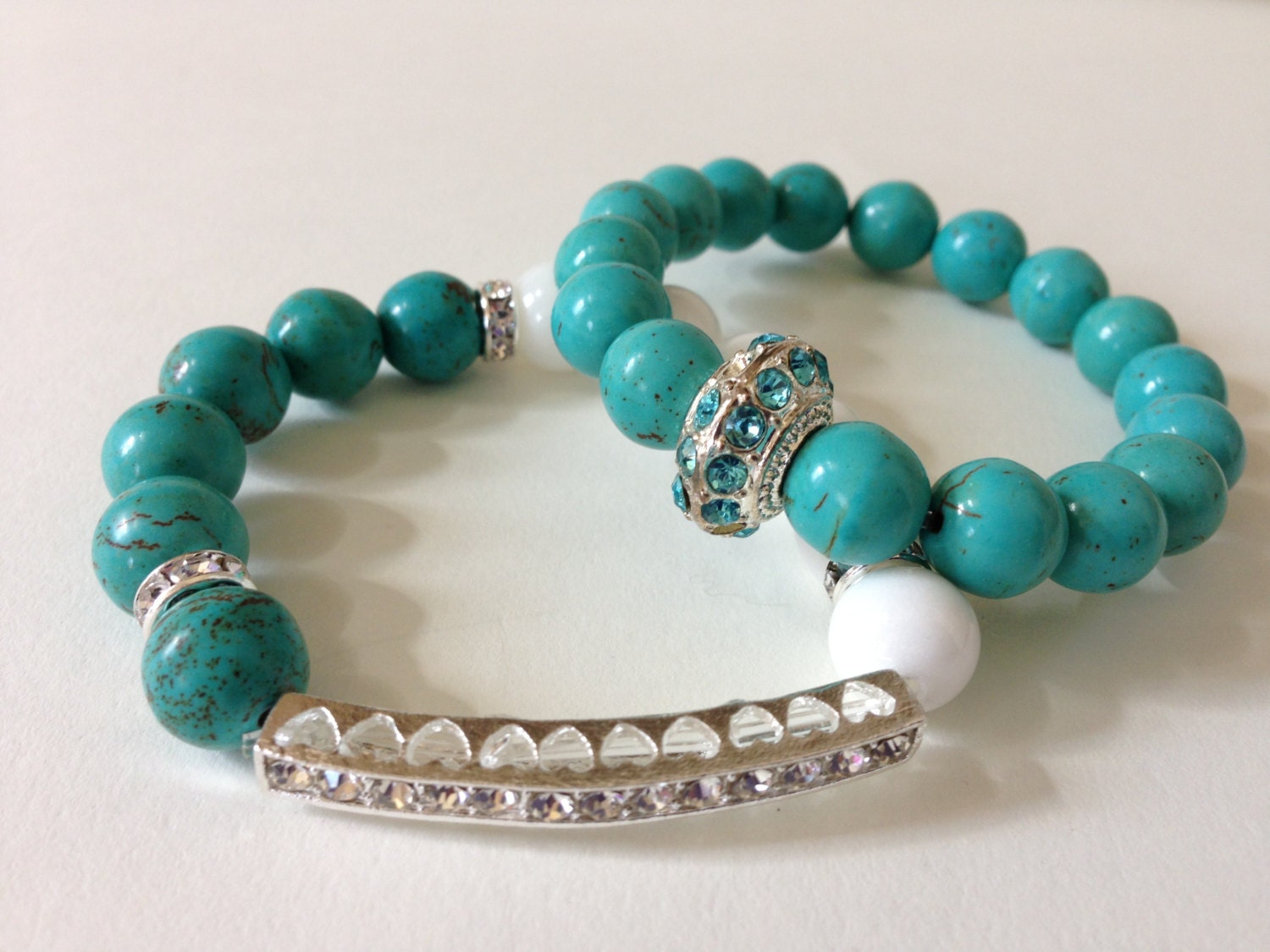 Turquoise and White
