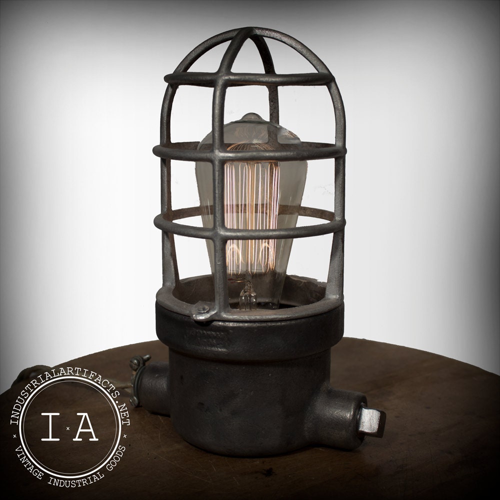 Vintage Industrial Crouse-Hinds Explosion Proof Desk Lamp Steampunk Decor Table