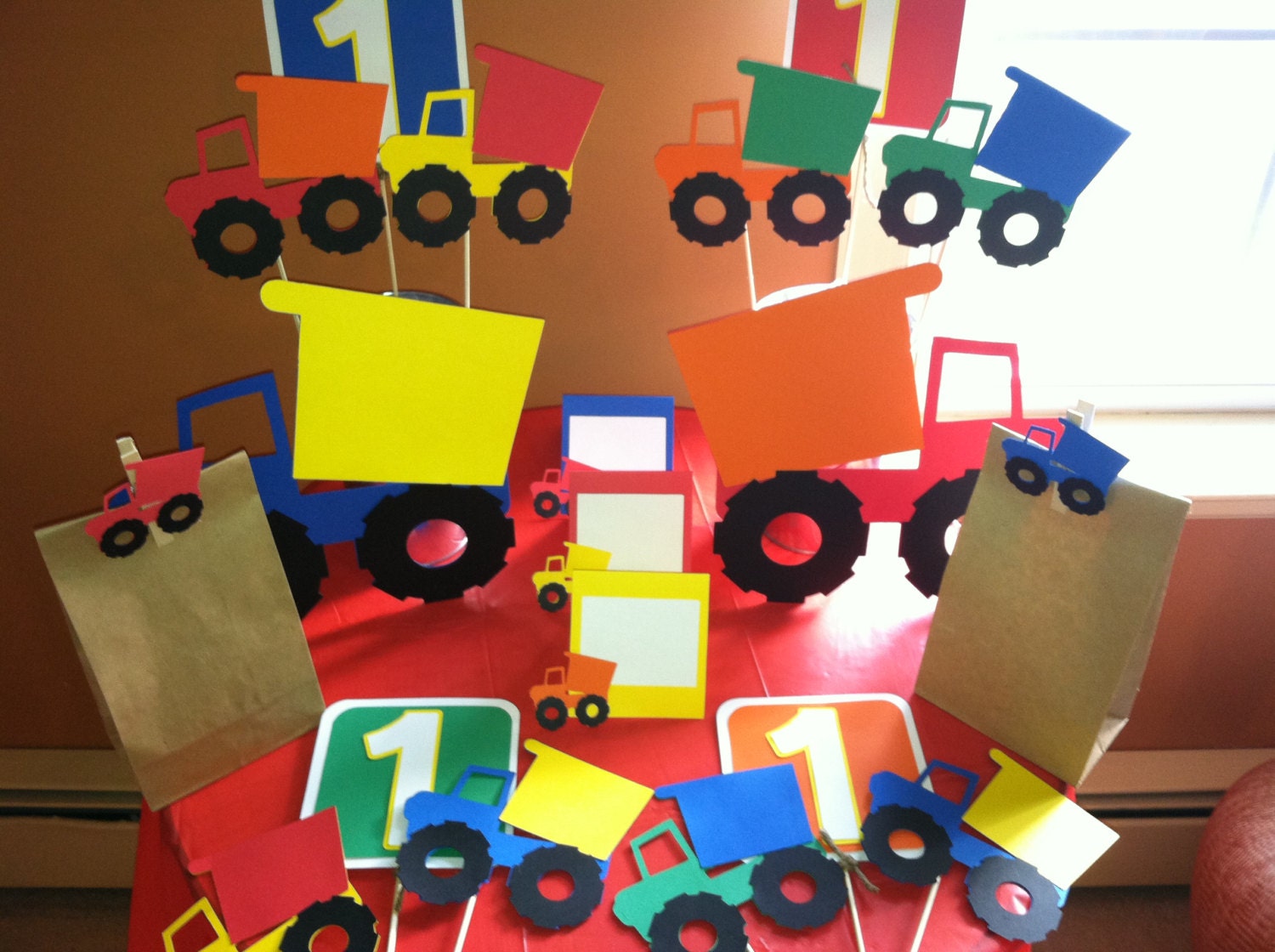 Dump Truck/Truck/Transporation/Construction Theme 1st Year Photo Banner Clips