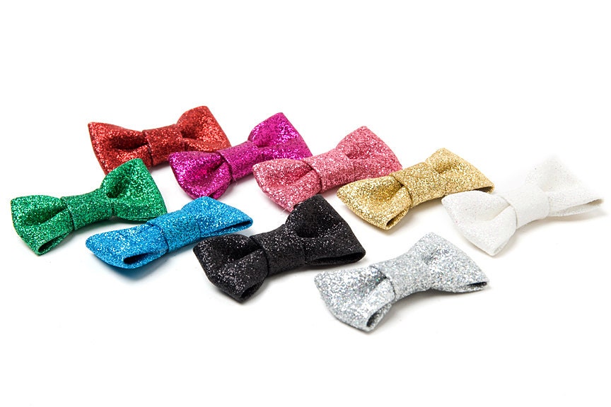 Items similar to Mini Bow Tie Glitter Vinyl 10 Bow Ties You Pick the