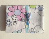 PASTEL neon floral fabric 60s - 45cm x 85cm - vintage - cute