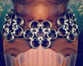 Handmade Japanese Flower design chainmaille bracelet.