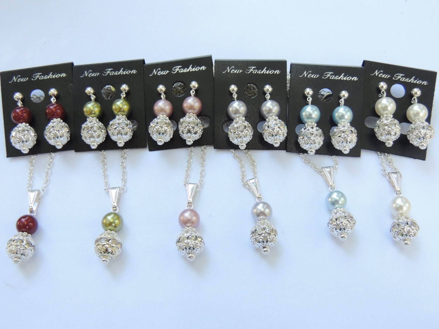 Bridesmaid Jewelry, Pearl And Rhinstone, Wedding Jewelry Set, Bridesmaid Gifts, Wedding Jewelry, Maid Of Honer, Flower GIrl