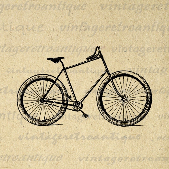 Vintage Bicycle Bike Cycling Digital Image Download Printable Graphic Vintage Clip Art for Transfers Printing etc No.3084