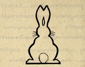 Digital Image Bunny Rabbit Cute Graphic Spring Download Outline Printable Vintage Clip Art for Transfers etc HQ 300dpi No.3270