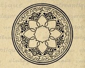Digital Graphic Dove Birds, Hearts, Flowers Circle Image Ornament Printable Download for Transfers Pillows HQ 300dpi No.3708