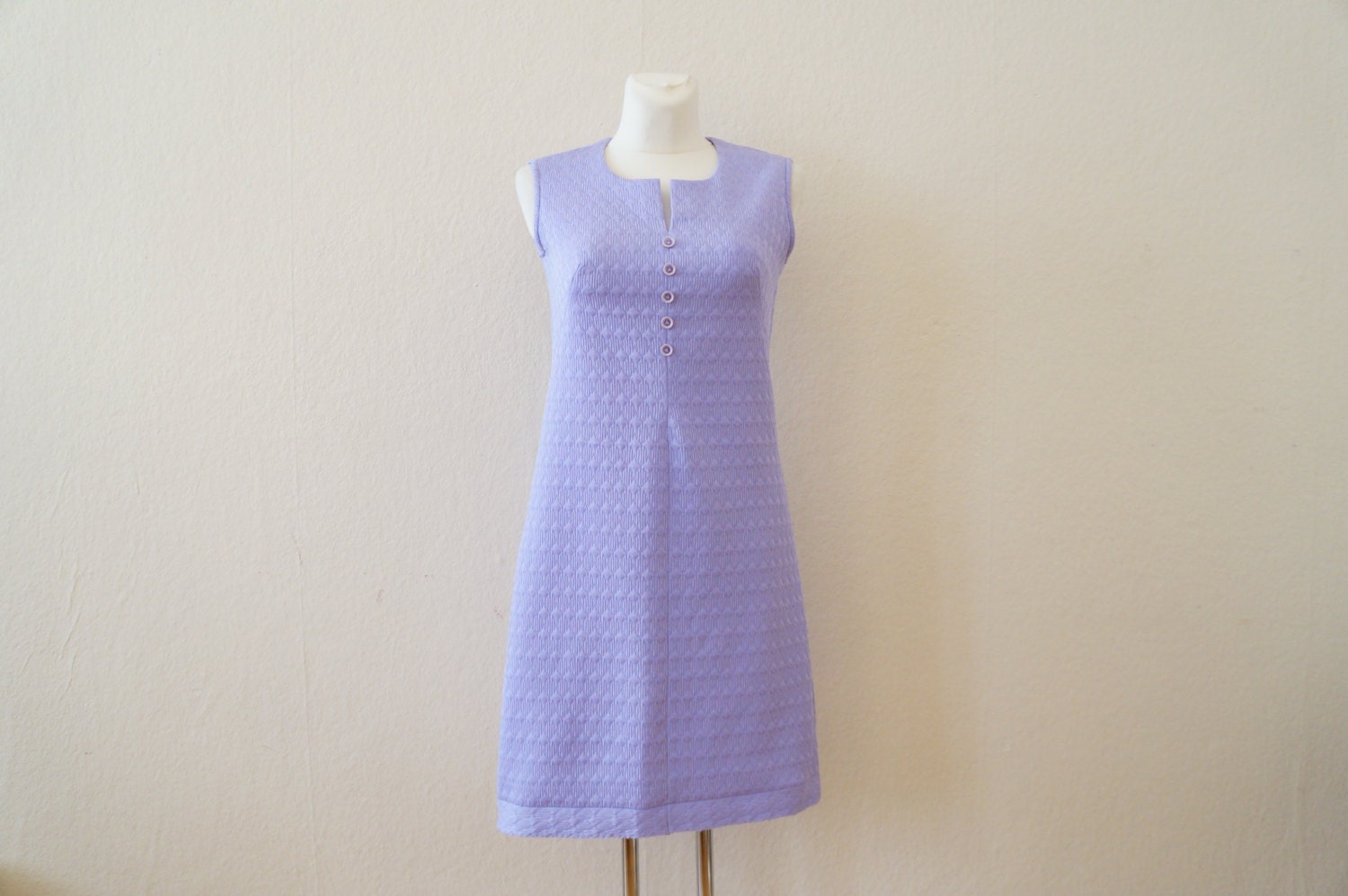 Vintage Texturized Lilas Dress/ 60's trapeze Dress/ Shift dress/Handmade dress