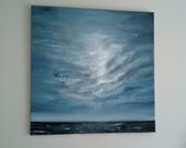 Oil Painting, 'Where the sea and sky meet.'