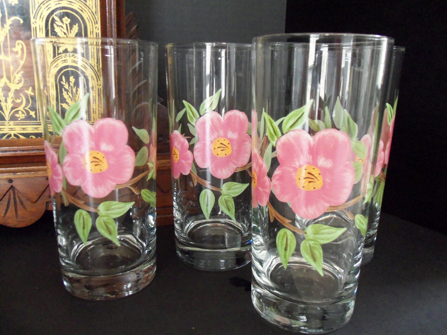 Drinking Glasses Desert Rose Franciscan Set of by TheVintagePorch