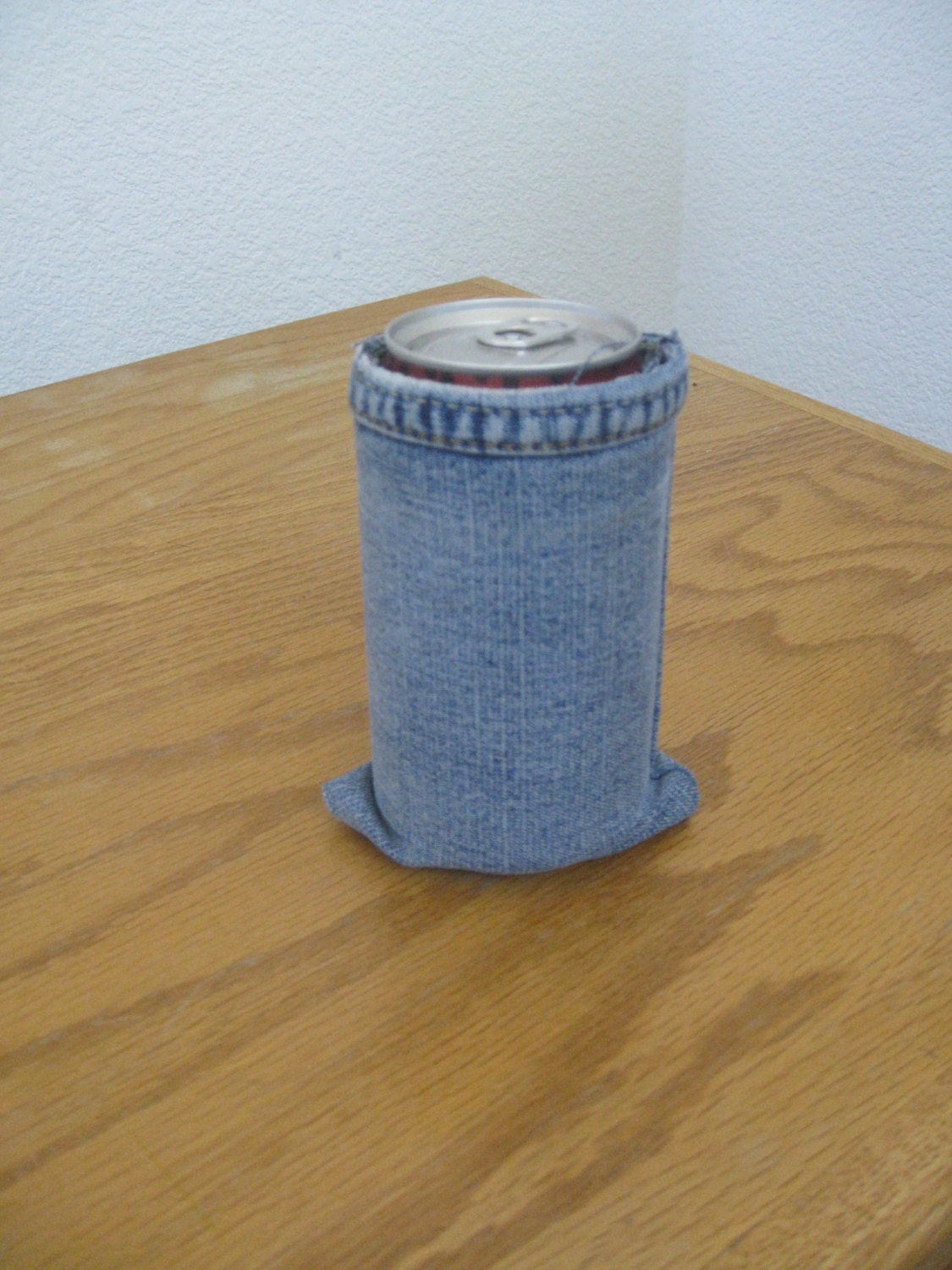 Handmade Beer Cozy Upcycled Denim Coozie OOAK Can Soda