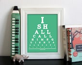 Finding Nemo, I Shall Call Him Squishy And He Shall Be Mine Eye Chart, 8 x 10 Giclee Print BUY 2 GET 1 FREE