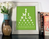 Elf Quote I'm in Love and I Don't Care Who Knows It Eye Chart, 8 x 10 Giclee Print BUY 2 GET 1 FREE