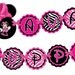 Minnie Mouse NAME To Match Happy Birthday Banner - Minnie Mouse Pink And Black Zebra Polka Dot Happy Birthday Banner - The Print Shoppe