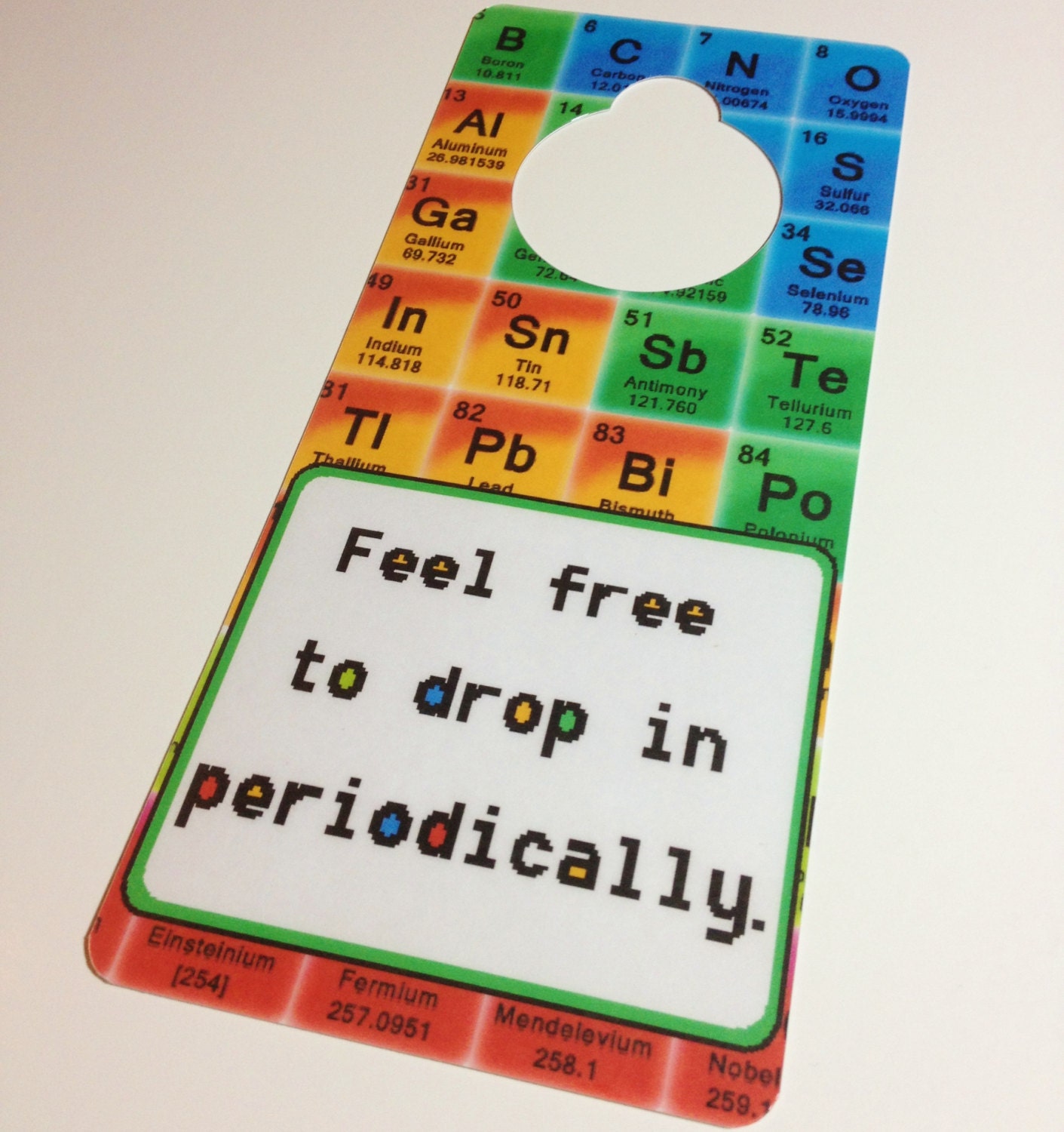 Periodic Table of Elements Nerd Geek Decor. Door Sign and Dry Erase. For the Mad Scientist Laboratory.