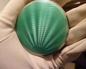 1932 sterling silver Art Deco guilloche enamel powder compact compact mirror dance purse flapper compact bridesmaids gift pocket mirror