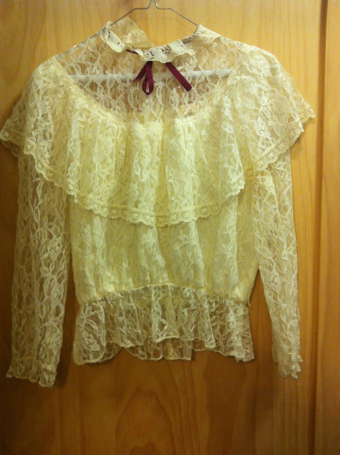 Prarie, gypsy , elegant style lace blouse, Vintage, white