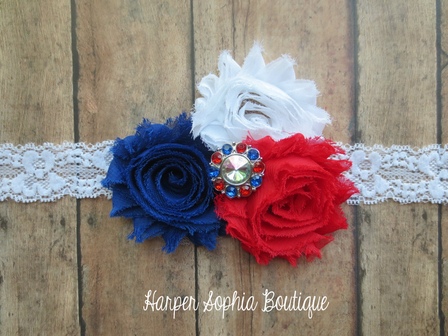 4th of July Headband, Fourth of July Headbands, Red, White, and Blue Headband, Newborn headbands, infant headbands, toddler headbands, girls
