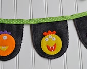 Monster Party Garland / Bunting / Banner - Wool Felt Monster Bunting