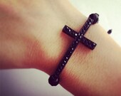 Black by popular demand-macrame cross bracelet