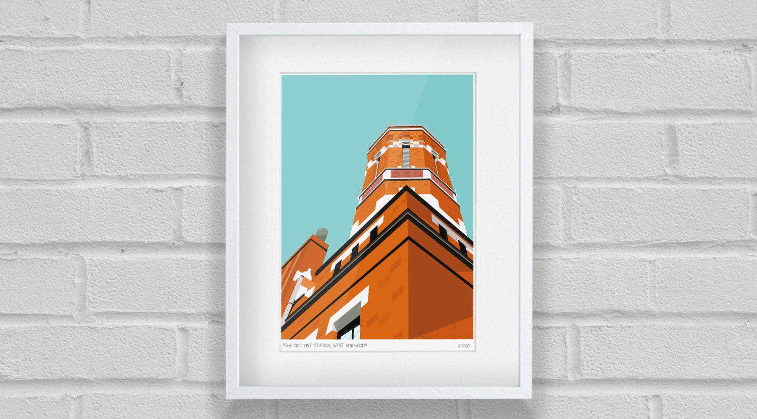 The Old Fire Station, West Norwood - Limited Edition Digital Art Print / Poster - UNFRAMED